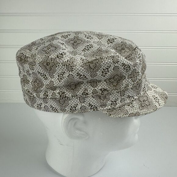 Goorin Bros Women’s Brown White Floral Y2K Newsboy Military Cadet Hat Women’s M - Picture 4 of 9